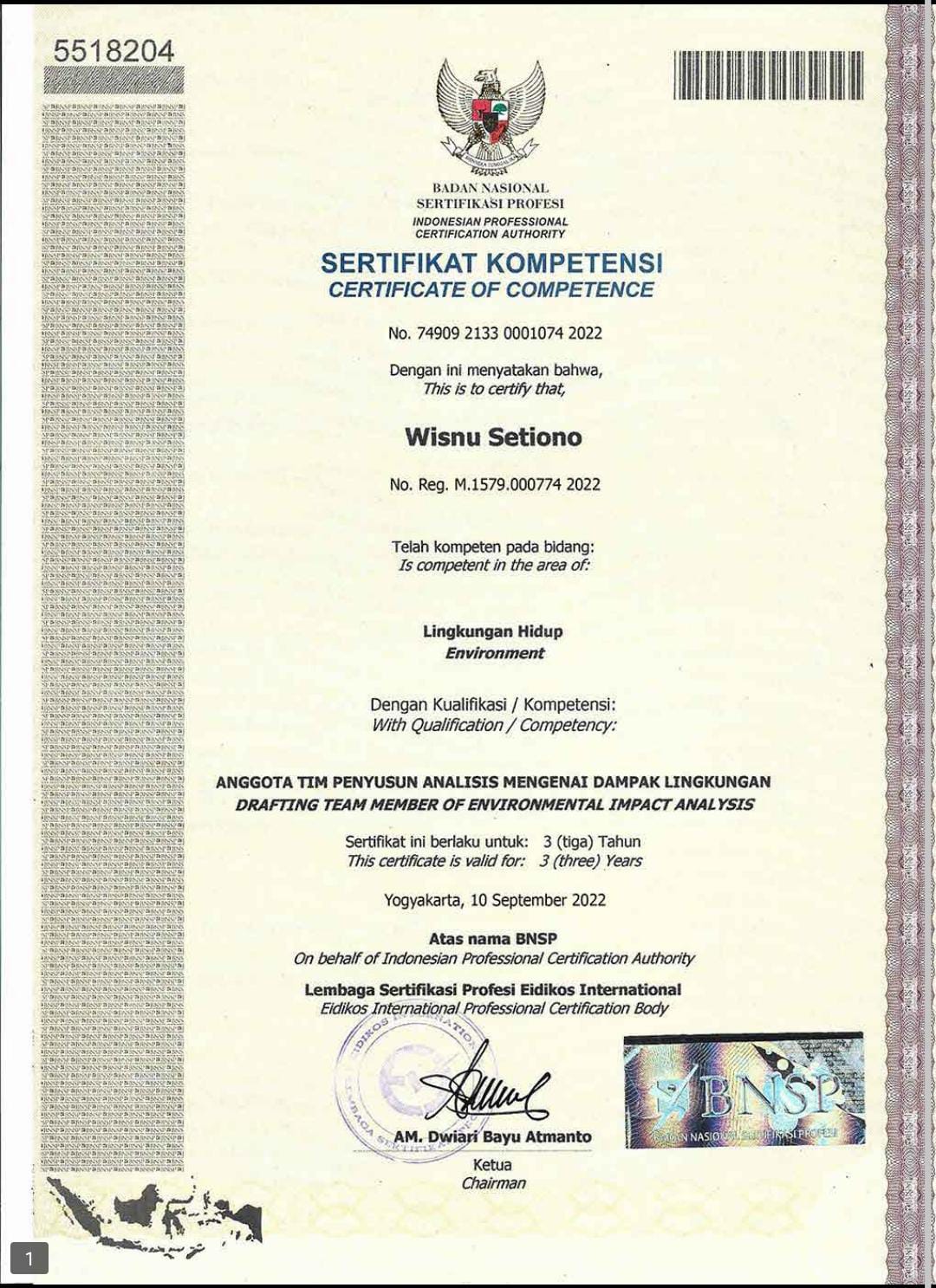 Sertifikat AMDAL 1